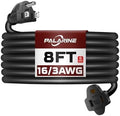 8 Ft Black Outdoor Extension Cord, 16 Gauge Heavy Duty by PALARINE