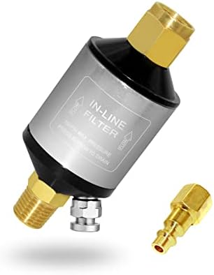 Beduan Air Compressor Water Oil Separator Filter for paint spray gun, 1/4 inch NPT Male and Female Thread silver by Beduan