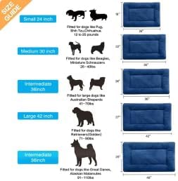 Dog Crate Pad Washable Dog Bed for Crate Medium Cozy Mat 36-Inch Navy Blue - Image 2