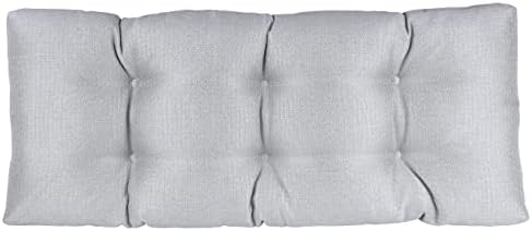 Klear Vu The Gripper Non-Slip Tufted Bench Cushion for Indoor Furniture, Assembled in USA, Entryway Storage, Bay Window, Corner Nook or Piano Seat, 33 Inches, Solid Gray by KlearVUHomeTextiles