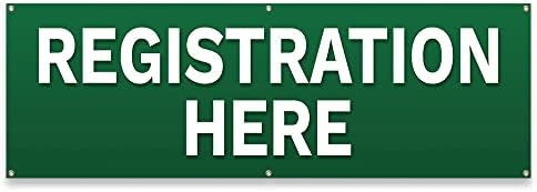 Registration Here | 24" X 72" Banner | Heavy Duty 13oz. Outdoor Vinyl Single Sided with Grommets | Made in The USA by MIGHTY+SKINS