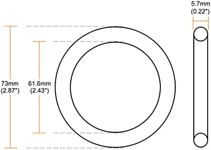 uxcell Nitrile Rubber O-Rings 73mm OD 61.6mm ID 5.7mm Width, Metric Nitrile Rubber Sealing Gasket for Automotive Machine Plumbing, Pack of 10 - Image 3