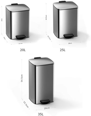 Stainless Steel Step Trash Can with Soft Close Lid Hands Free Square Waste Bin for Kitchen Bathroom Living Room Smart Design with Inner Bucket Black Color 35L Capacity - Image 3