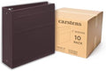 Carstens 4-Inch Heavy Duty 3-Ring Binder - Side Opening, Plum, Durable Plastic, No-Gap Rings, Waterproof Cover, No Pockets, Holds 600 Letter Sheets, BPA-Free Made in USA (1841-3R), Case of 10 by Carstens