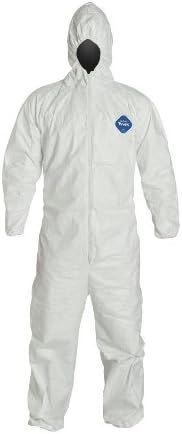 DuPont Tyvek TY127S Disposable Coverall with Respirator-Fit Hood and Elastic Cuff, White, 3X-Large by DuPontPersonalProtection