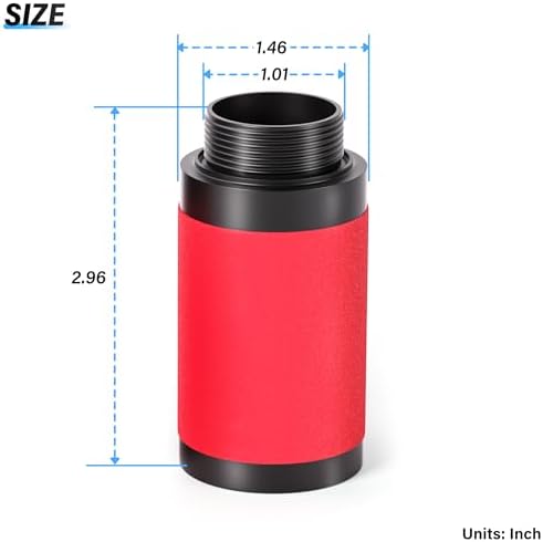 TAILONZ PNEUMATIC 0.01 Micron Red Filter Cartridge Replacement Kit for Industrial 3 and 4 Stage Filters for Use with 1/2" and 3/4" Industrial Filters - Image 2