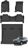 Wailtnb-All Weather Floor Mats & Cargo Liner for 2007-2014 Chevrolet Tahoe/GMC Yukon(Not for XL) Custom Fit Chevrolet Tahoe Waterproof Durable Easy to Clean Accessories for Tahoe by Wailtnb