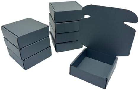 50 Pack 4.7x4.7x1.6 in Dark Gray Shipping Boxes by Unknown