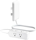 Olcorife Flat Extension Cord with Outlet Cover, Flat Plug Power Strip with 6 Outlets, 5 FT Cord Hidden Outlet Extender for Tight Spaces by olcorife