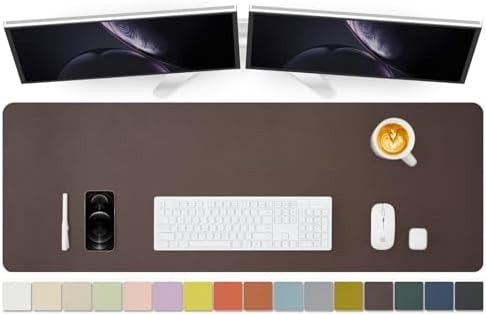 Large Desk Mat - 47.2"x 17" Non-Slip PU Desk Pad for Office and Home - Ideal for Large Mouse Pad and Desk Mats on Top of Desks(Coffee) by HOMIEAZICOZI
