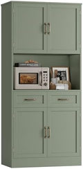 HOSTACK 71" Tall Kitchen Pantry Storage Cabinet, Wood Kitchen Hutch, Green by HOSTACK