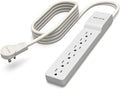 Belkin Surge Protector Power Strip-6 AC Multiple Outlets-Flat Rotating Plug,8ft Long Heavy-Duty Extension Cord for Home,Office,Travel,Computer Desktop&Charging Brick-White (720 Joules),(Pack of 6) by Unknown