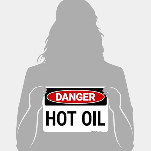 Danger Hot Oil OSHA Sign, - Image 4