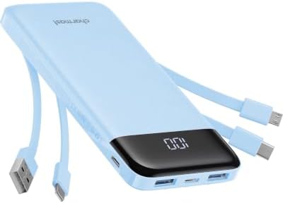 charmast Power Bank Portable Charger with Reinforced Built-in 4 Cables by charmast