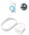 TROND 360 Rotating Flat Plug Extension Cord 8ft, 3 AC, ETL Listed, White by TRONDOfficial