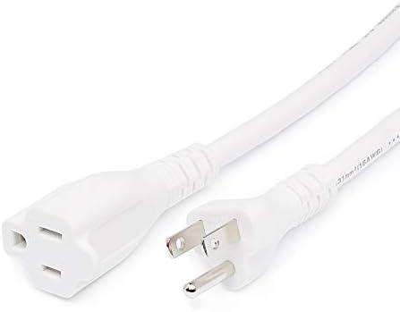 Amazon Basics Indoor Extension Cord, 3 Prong Outlet Extender Power Cord, 13 Amps, 125V, 25 Ft, White, 2 Count (Pack of 8) - Image 3