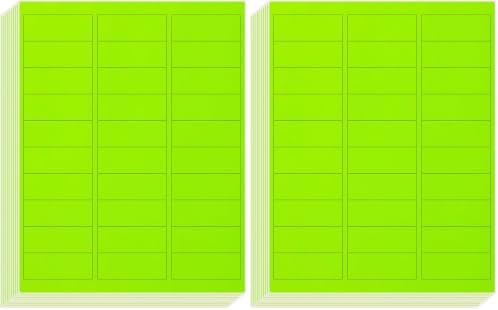 L Liked 1" x2-5/8 Fluorescent Green Labels 900 Labels 30 Sheets (Pack of 2) by LLIKED
