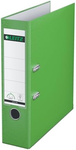 Leitz Lever Arch File, Light Green, A4, 80mm Width, Plastic, 10100050 by Leitz