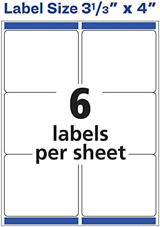 Avery White Shipping Labels | Sure Feed Technology | True Block | 3-1/3" x 4" | 60 Labels, Pack of 5 - Image 5