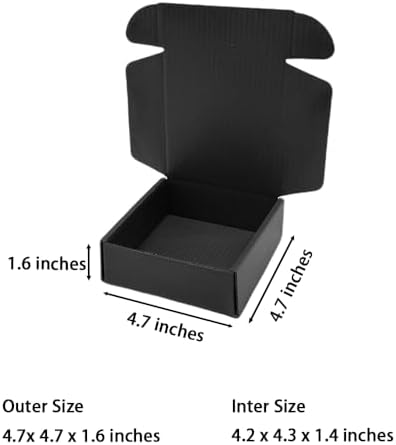 50 Pack 4.7x4.7x1.6 in Black Shipping Boxes - Image 2