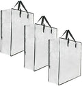 3 Pack Clear Storage Bags with Zipper and Handles, Blanket Bags For Closet Storage, Moving and Packing Supplies for College, Underbed Storage Organizer for Clothes Pillow Bedding Christmas Wreath by GONGKANGYUAN