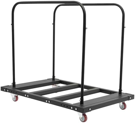 Material Handling Truck, Free Standing Large Capacity Rolling Cart, Adjustable Heavy Duty Table Trolley Desk Trolley, Steel Folding Table Cart, 29.1*45.3*38.6in Folding Table Trolley for Heavy Boxes by Goudergo