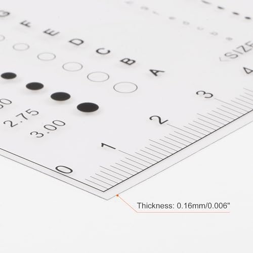 HARFINGTON High Precision SEC Size Estimation Chart 17cm Covered Transparency Flaw Detection Film Ruler for Diameter Area and Line Width Defects Measuring - Image 4