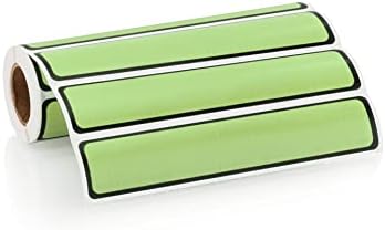 Carstens Adhesive Sticker Labels, 5 3/8” x 1”, Binder Labels for 1” Ring Binder Spines, Lime, Roll of 200 by Carstens