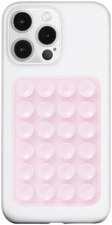 LvShuLiangPin Anteel Silicone Suction Phone Case Mount, Silicon Adhesive Phone Accessory for Smartphones, Hands-Free Mirror Shower Phone Holder for Selfies, Tiktok Videos (Pink Glitter) by LvShuLiangPin