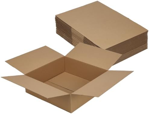 Hoikwo 12x12x4 Large Thin Brown Shipping Boxes Set of 15 by Hoikwo