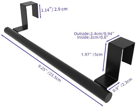 Cabinet Door Towel Bar, Kitchen Towel Holder, Matte Black, Single - Image 5
