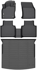 GINOWY- Floor Mats & Cargo Liner for Volkswagen Tiguan 2018-2024 TPE All Weather Mats for VW Tiguan Non-Slip Waterproof Cargo Trunk Mat Easy to Clean Floor Liners Accessories Black by GINOWY