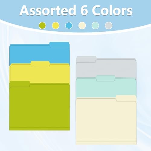 File Folder, HERKKA 30 Pack 1/3 Cut Tab File Folders, Letter Size, Assorted 6 Colors, Colored File Folders Designed for Office and Classroom Use - Image 5