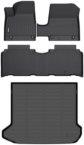Floor Mats & Cargo Liner Custom for 2025 2026 Hyundai Ioniq 5 with Fixed Console(Not for Limited/N Models), All Weather TPE Automotive Floor Liners Fits Front& 2nd Row Set Accessories, Black by HAFIDI