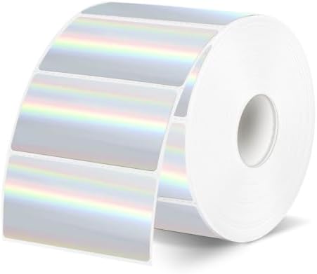 1 * 2 Inch Holographic Thermal Labels, Direct Thermal Stickers, Printable Labels for DIY Logo Design, QR Code, Name Tag, Price Tag & Packaging, 300Pcs/Roll by Unknown