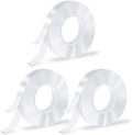 3 Rolls Double Sided Tape, Nano Tape, Transparent Adhesive Tape, Traceless Adhesive Tape, Removable, Washable, Reusable, Suitable for Carpets, Photo Walls, 9.8 Feet Per Roll by SUTOUG