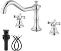 gotonovo Bathroom Faucet 3 Hole Vintage, Polish Chrome, Hot Cold Label by HOME