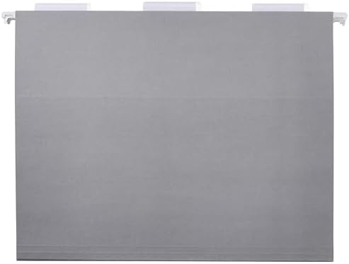 Amazon Basics Hanging File Folders with Adjustable Tabs for Document Organization, Letter Size, Gray, 25-Pack - Image 3