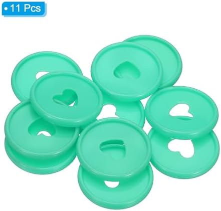 PATIKIL 35mm Plastic Book Binding Discs, 11 Pack Discbound Expansion Discs Heart Binder Rings for DIY Notebook Planner, Dark Green - Image 3