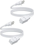 DEWENWILS 6FT Extension Cord, AWG16/2 13A/125V, White, ETL Listed, 2 Pack by DEWENWILS