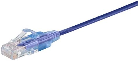 Monoprice SlimRun Cat6A Ethernet Patch Cable - Snagless RJ45 UTP Pure Bare Copper Wire 10G 30AWG 2ft Purple 10-Pack - Image 2