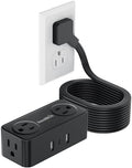 SMALLRT 16.5FT Long Flat Plug Extension Cord Indoor,Power Strip with USB C by SMALLRT