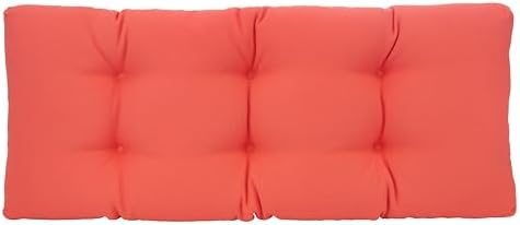 Klear Vu The Gripper Omega Non-Slip Tufted Bench Cushion for Indoor Furniture, Assembled in USA, Entryway Storage, Bay Window, Corner Nook or Piano Seat, 33 Inches, Solid Coral by KlearVUHomeTextiles