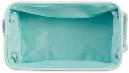 Bone Dry Pet Storage Collection Striped Paw Patch Bin, Aqua, Small Rectangle - Image 4