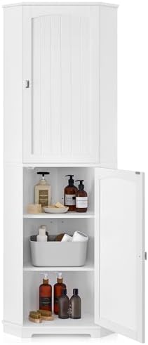 VASAGLE Tall Corner Cabinet, 2 Doors, 4 Adjustable Shelves, 65.4”H by VASAGLEbySONGMICSHOME