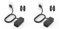 TESSAN Extension Cord 5 FT, Power Strip with 900J Surge Protection, Black (Pack of 2) by TESSAN