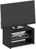 Furinno CLASSIC Monitor Stand Riser Set of 2, 15.7" Wide Dual Monitor Riser, Stackable Separable Laptop Stand for Desk, Desktop Organizers and Accessories, for Office Supplier, Espresso by Furinno-FitsYourSpaceFitsYourBudget