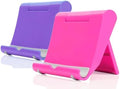 Cell Phone Stand for Desk 2 Pack Mobile Phone Holders Desktop Tablet Stand, Foldable Phone Dock Universal Adjustable Tablet Stand for Desk (Pink+Purple) by JUSDIQIR