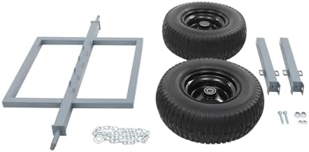 ATV Log Skidding Arch, 24" Dia Steel Log Dolly, 1500lbs Capacity Log Dolly Skidding Holder with Chain and 16" Pneumatic Tires for Farm, Commercial Wood Transport (Gray, 1600lbs Capacity) - Image 6