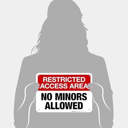 Restricted Access Area No Minors Allowed Sign, 10x7 Inches, Rust Free .040 Aluminum, Made in USA by Sigo Signs - Image 4